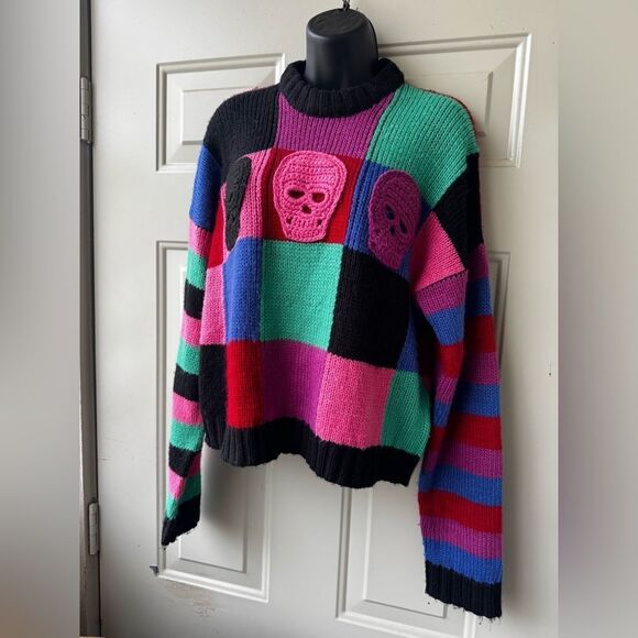 The Ragged Priest Triple Skull Intarsia Jumper – Multicolor – Size XS - Picture 7 of 13